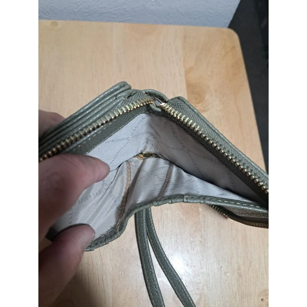 Steve Madden Green Zip Around Wristlet Wallet